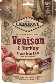 Carnilove Freeze-Dried Raw Snacks Vernison & Turkey (Frysetørret vildt og kalkun)